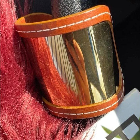 Michael Kors gold leather trimmed  cuff bracelet - Picture 2 of 12